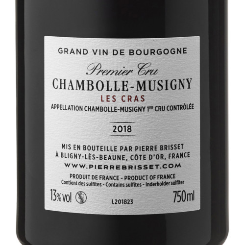 Chambolle Musigny premier cru Les Cras 2018 Pierre Brisset