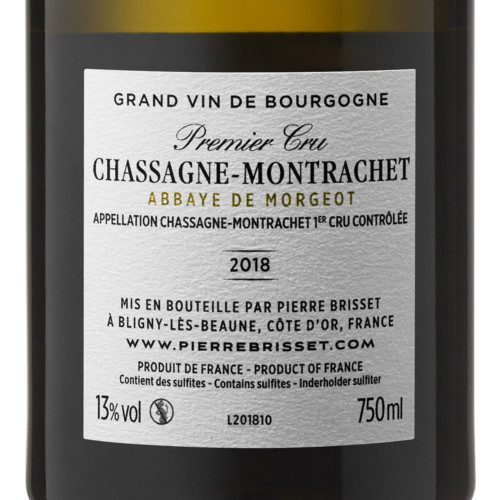 Chassagne Montrachet Premier cru - Abbaye de Morgeot 2018 Pierre Brisset