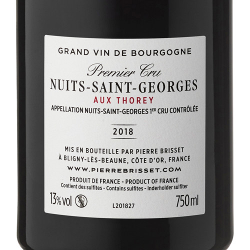 Nuits Saint Georges Premier Cru Aux Thorey 2018 Pierre Brisset