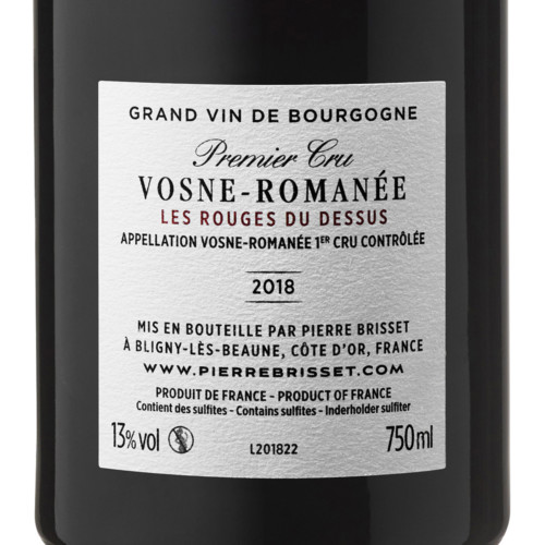 Vosne Romanee Premier Cru les rouges du dessus 2018 Pierre Brisset