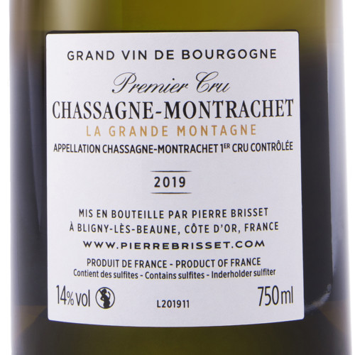 Chassagne Montrachet 1er cru la Grande Montagne Pierre Brisset