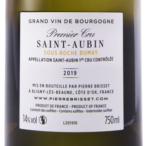 Saint Aubin Premier Cru Sous Roche Dumay 2019 Pierre Brisset