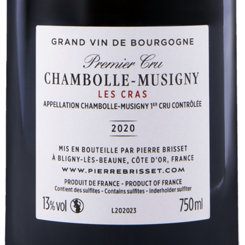 Chambolle Musigny 1er cru Les Cras 2020 Pierre Brisset