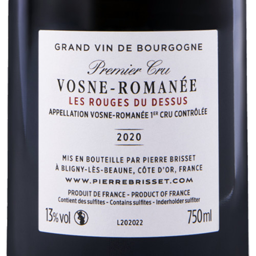 Vosne Romanée Premier Cru - Les Rouges du Dessus 2020 Pierre Brisset